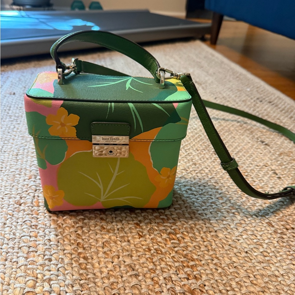 Kate Spade Green and Pink Floral Mini Bag